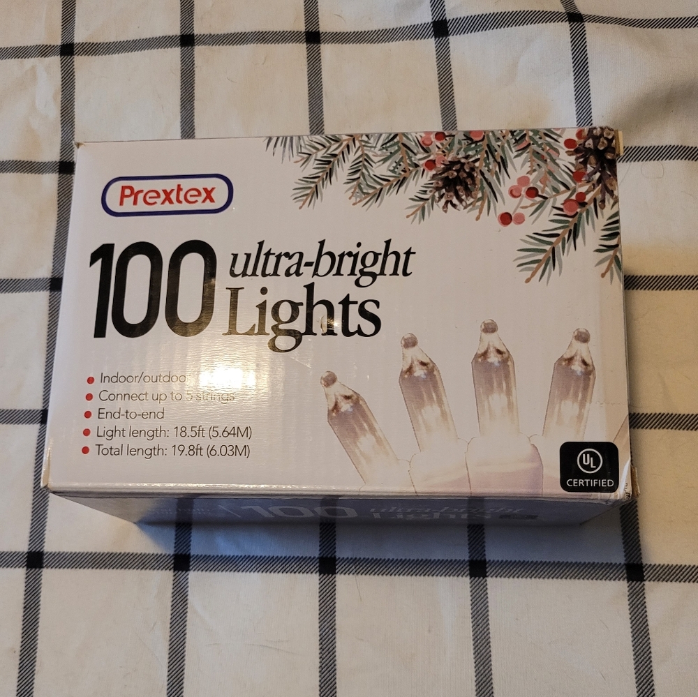 16 boxes of Prextex clear lights 100 count